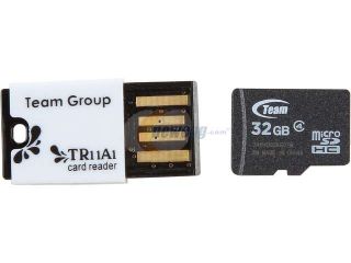 Team 32GB microSDHC Flash Card With Card Reader Model TUSDH32GCL433