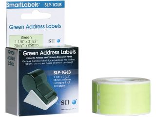 Seiko Address Label SLP 1GLB   3.5" Width x 1.12" Length   130/RollBox   Green