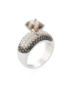 Smoky Quartz & Diamond Ombre Ring by Salavetti