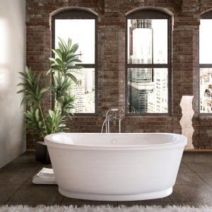 Atlantis Whirlpools 3666A Allure 36 inch by 66 inch Freestanding Soaking Bathtub w/Center Drain