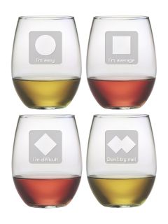 Ski Sayings Stemless Wine Glasses (Set of 4) by Susquehanna Glass Co.