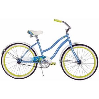 24" Huffy Cranbrook Girls' Cruiser Bike, Blue/Neon Green