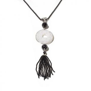 Statements by Amy Kahn Russell Carved Gemstone Tassel Pendant with 18" Chain Ne   7789678