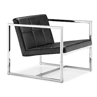 Zuo Carbon Steel Lounge Chair, Black (500073)