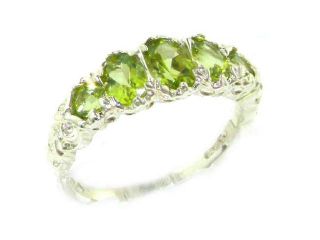 High Quality Solid Sterling Silver Natural Peridot English Victorian Ring   Size 8.75   Finger Sizes 5 to 12 Available