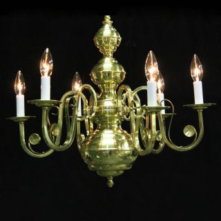 Weinstock Illuminations 6 Light Polished Brass Chandelier