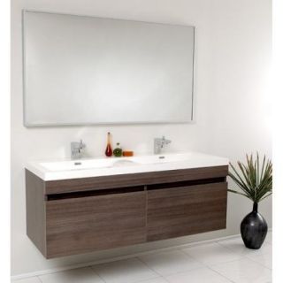 Fresca Largo 56.5 in. Wavy Double Sink Modern Bathroom Vanity FVN8040GO