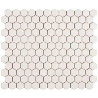 Merola Tile Metro Hex Matte White 10 1/4 in. x 11 3/4 in. x 5 mm Porcelain Mosaic Tile (8.54 sq. ft. / case) FDXMHMW