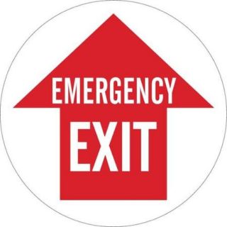 BRADY 49067 Fire Exit Sign, 17 x 17 In., White/Red