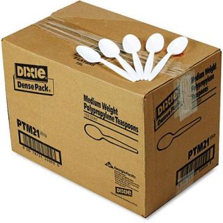 Dixie Plastic Cutlery Mediumweight Plastic Teaspoons, 1000 count