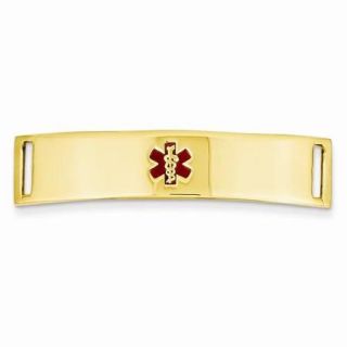 14k Yellow Gold Engravable Medical Jewelry ID Plate