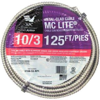AFC Cable Systems 10/3 x 125 ft. Solid MC Lite Cable 2108 32 AFC