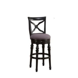 American Heritage Livingston 26 in. Counter Stool in Antique Black/Smoke Linen 111206