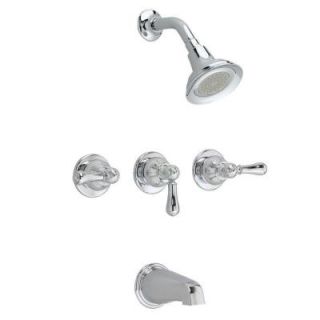 American Standard Hampton 3 Handle Tub and Shower Faucet in Polished Chrome 7225.733.002