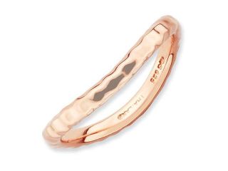 Sterling Silver Stackable Expressions Polished Pink plate Wave Ring