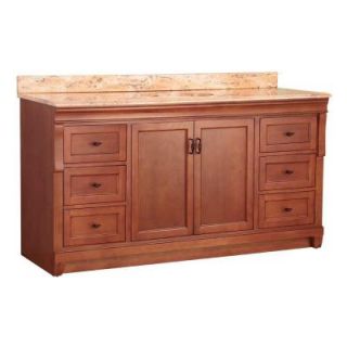 Foremost Naples 61 in. W x 22 in. D Single Basin Vanity in Warm Cinnamon with Vanity Top and Stone Effects in Bordeaux NACASEB6122D1