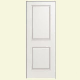 Masonite 28 in. x 80 in. Smooth 2 Panel Square Hollow Core Primed Composite Single Prehung Interior Door 18061