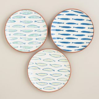 Riviera Fish Terracotta Plates, Set of 3