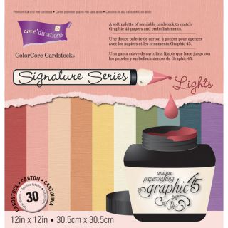 Signature Series Graphic 45 Cardstock Pad 12X12 30/Pkg Light Colors