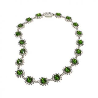 Rita Hayworth Collection Simulated Emerald and Clear Crystal Silvertone 19" Sta   7729455