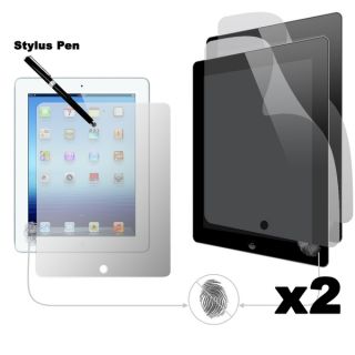Apple iPad 2 / 3 Anti Fingerprint Screen Protector (2 Pack) with Dual