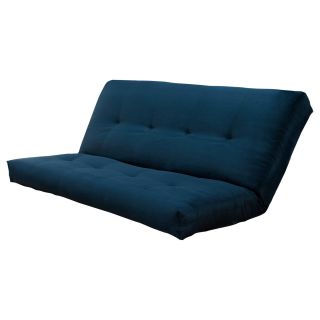 Somette Suede Navy VertiCoil Spring 8 inch Thick Full size Futon