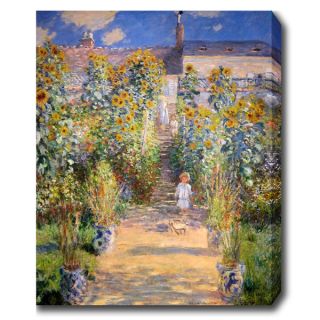 Claude Monet The Artists Garden at Vetheuil Oil on Canvas Art