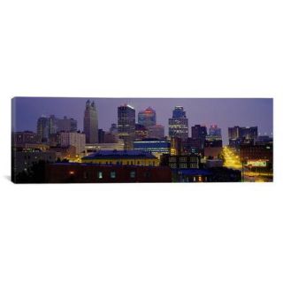 iCanvas Panoramic Buildings Lit Up at Dusk, Kansas City, Missouri, Photographic Print on Canvas