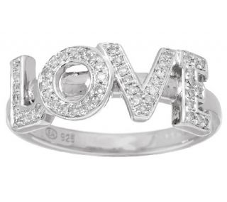 LOVE Block Diamond Ring, Sterling, 1/7 cttw, by Affinity —