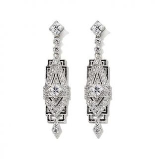 Xavier 2.63ct Absolute™ Enameled Art Deco Sterling Silver Earrings   7652182