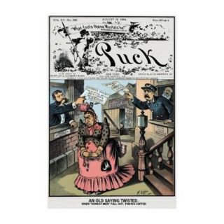Puck Magazine An Old Saying Twisted Print (Unframed Paper Poster Giclee 20x29)