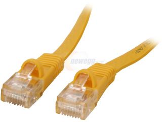 Coboc CY CAT5E 05 Yellow 5ft. 30AWG Cat 5E Yellow Color 350MHz UTP Flat Ethernet Stranded Copper Patch cord /Molded Network lan Cable