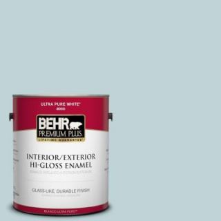 BEHR Premium Plus 1 gal. #500E 3 Rain Washed Hi Gloss Enamel Interior/Exterior Paint 805001