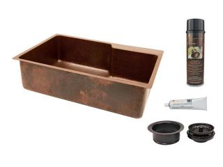 33 in. Kitchen Single Basin Sink with Drain Package