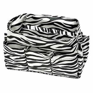 Luxury Divas Black & White Zebra Print Organizer Tote Bag