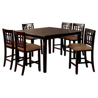 Piece Simple Wooden Counter Dining Table Set   Dark Cherry