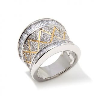 Victoria Wieck 2.82ct Absolute™ Criss Cross 2 Tone Band Ring   7954632