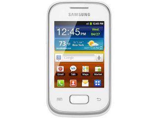 Samsung Galaxy Pocket Plus S5301 4 GB, 512 MB RAM White Unlocked GSM Android Cell Phone 2.8"
