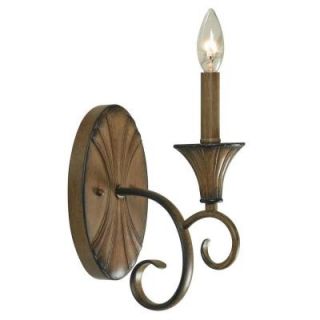 Hampton Bay Chester 1 Light Aruba Teak Sconce HDP11959