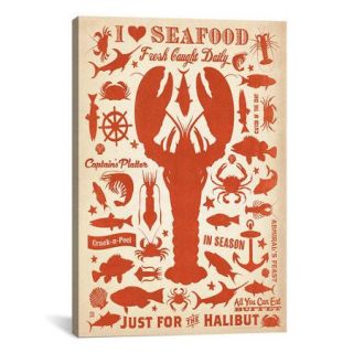 iCanvas 'I Heart Seafood' by Anderson Design Group Graphic Art on Canvas