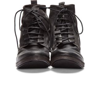 Marsèll Black Leather Listello Lace Up Boots