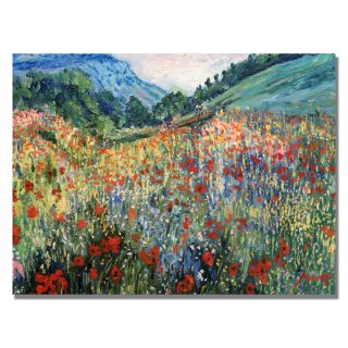 Charlton Home Field of Wild Flowers Painting Print on Wrapped Canvas