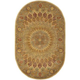 Safavieh Heritage Light Brown/Grey 4 ft. 6 in. x 6 ft. 6 in. Oval Area Rug HG914A 5OV