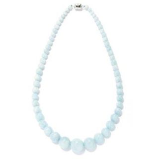 Sterling Silver Aquamarine Bead Necklace Size 20 inches