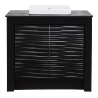 Zuvitria 37 in. Vanity in Black with Granite Vanity Top in Black ZUBVT3722