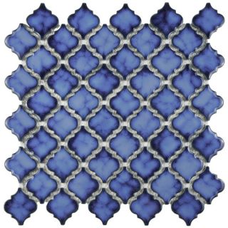 SomerTile 12.5 x 12.375 inch Antaeus Sapphire Porcelain Mosaic Floor