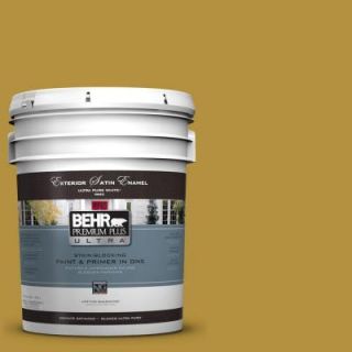 BEHR Premium Plus Ultra 5 gal. #370D 7 Venetian Gold Satin Enamel Exterior Paint 985305