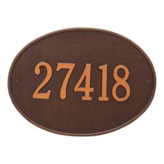 Whitehall Products Hawthorne Estate Oval Antique Copper Wall 1 Line Address Plaque 2926AC
