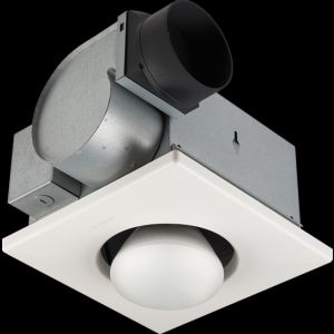 Broan 162 Bathroom Ceiling Heater, 250W Single Bulb Heat Lamp w/Exhaust Fan for 4" Ducts   White