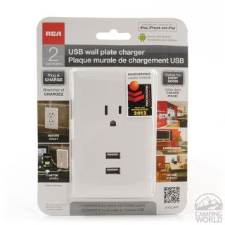 USB Wall Plate Charger   Audiovox WP2UWF/WP2UWR   Chargers & Phone Accessories